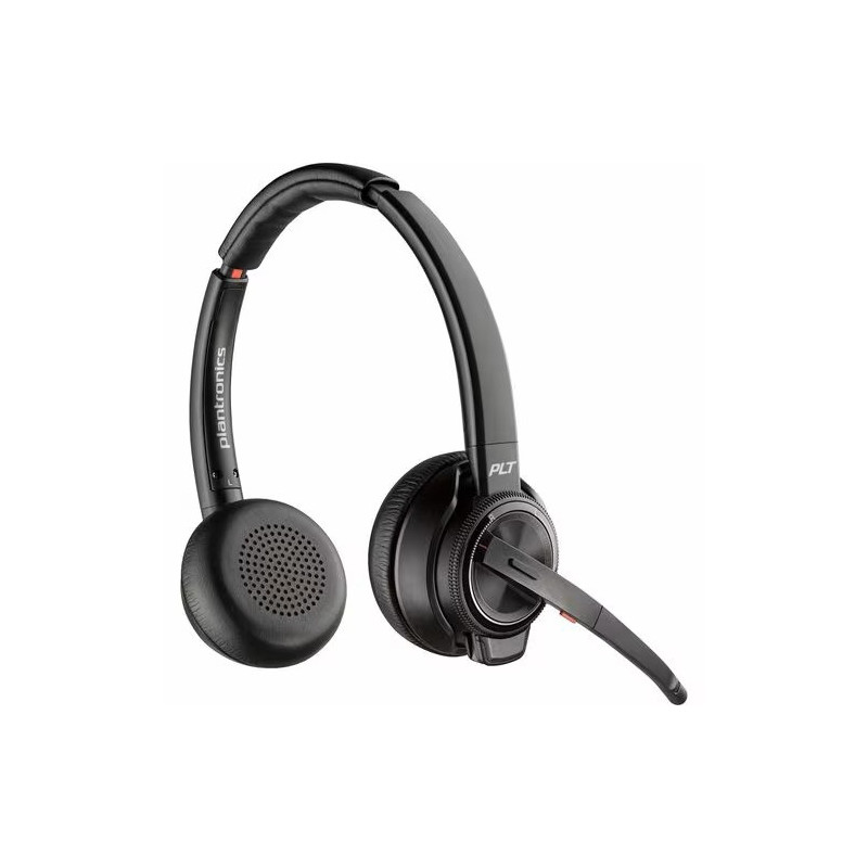 HP POLY SAVI S8220 OTH WIRELESS MS STEREO DECT HEADSET,D200 DONGLE, USB-A, CHARGE STAND