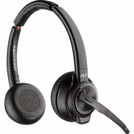 HP POLY SAVI S8220 OTH WIRELESS MS STEREO DECT HEADSET,D200 DONGLE, USB-A, CHARGE STAND