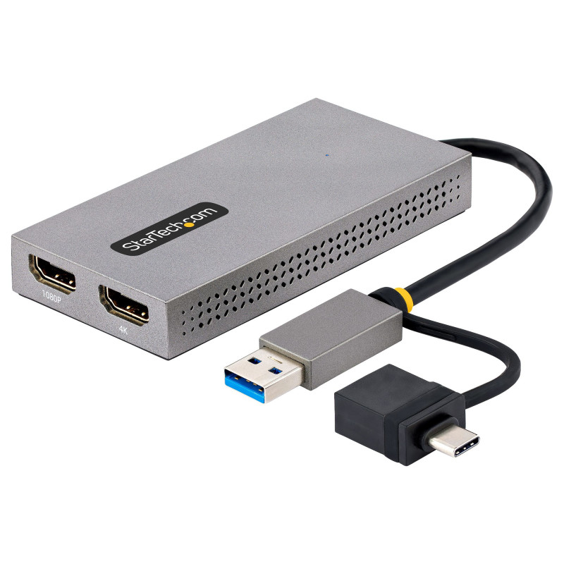 USB to Dual HDMI Adapter 4K30Hz + 1080p