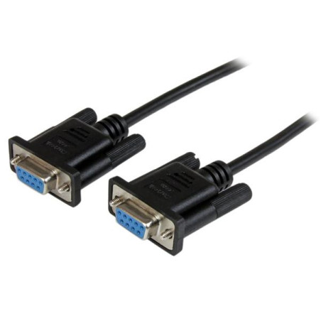 2m Black DB9 RS232 Null Modem Cable FF