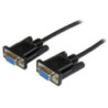2m Black DB9 RS232 Null Modem Cable FF