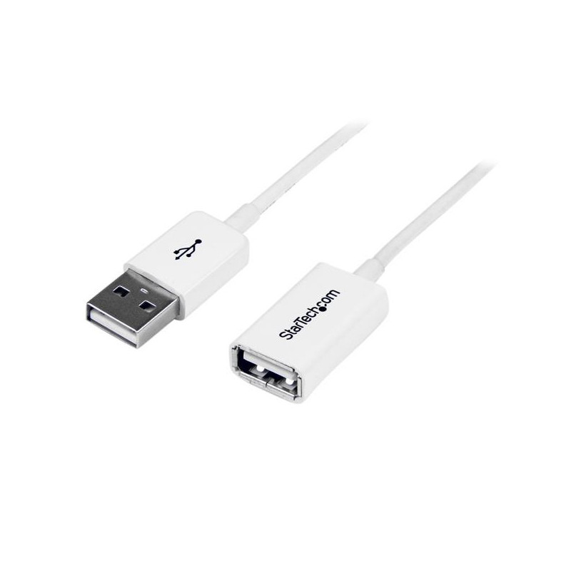 1m White USB 2.0 Extension Cable - M/F