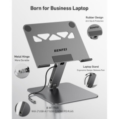 BENFEI 398GY TYPE-C 6-in-1 HDMI+USB-C(10G)+RJ45+2xUSB-A(10G)+PD