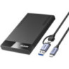 BENFEI 000385BK 2.5 Inch SATA to USB-A + USB-C Tool Free External Hard Drive Enclosure (6Gbps, Optimized for SSD, Support UASP S