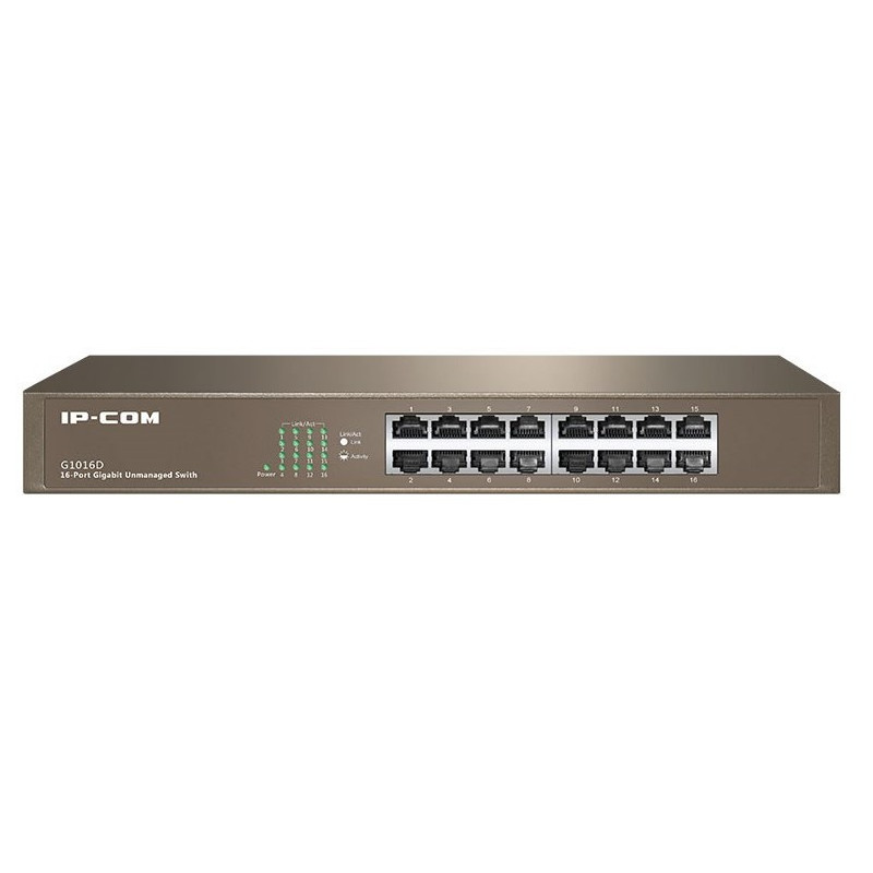 IP-COM (G1016D v6.0) 16-Port Gigabit Unmanaged Switch, 6kv lightning protection