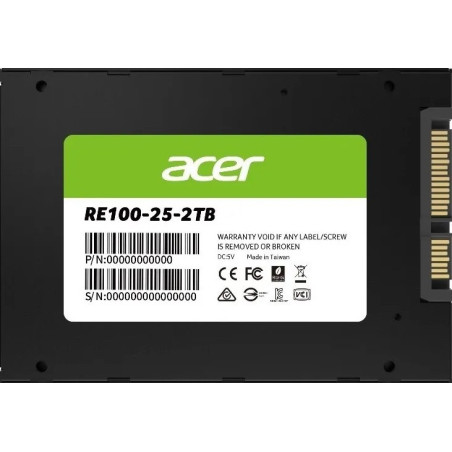 ACER RE100-2TB 2.5â³ SATA lll SSD Writing Speed 503 MB/s Reading Speed 558 MB/s BL.9BWWA.110 -5 Year Warranty