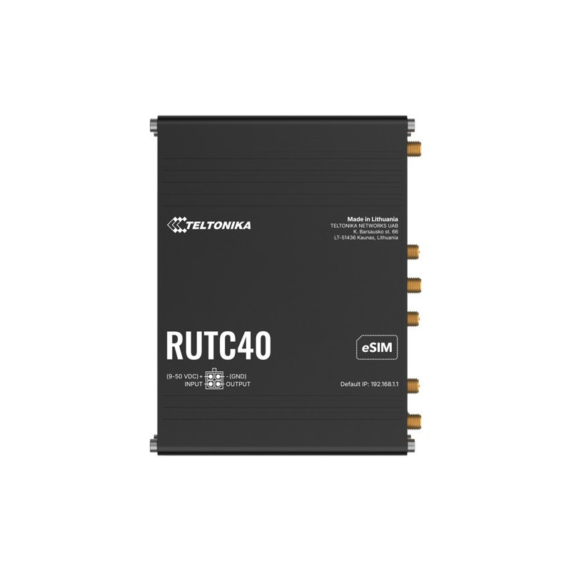 Teltonika RUTC40 GLOBAL 4G EDGE ROUTER, Dual-core, Dual-band Wi-Fi 6, connectivity powered by a Telit modem, eSIM, PSU included.