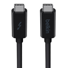 Belkin Thunderbolt 3 Cable USB-C to USB-C (1M) - Black (F2CD081ds1M-BLK ), 60W PD, 20Gbps, 4K/Ultra-HD, Thunderbolt Certified, 2