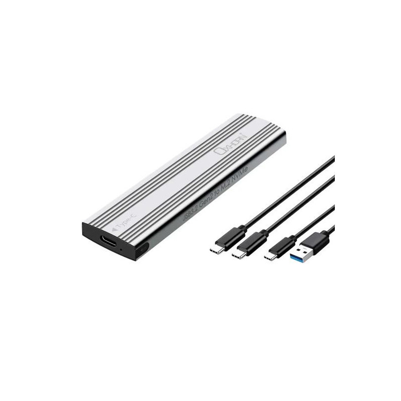 Oxhorn USB C 3.2 Gen 2 M.2 NVMe NGFF Enclosure 10 Gbps B+M Key M.2 NVMe SSD up to 4TB 2280/2260/2242/2230 Aluminum Macs Windows 