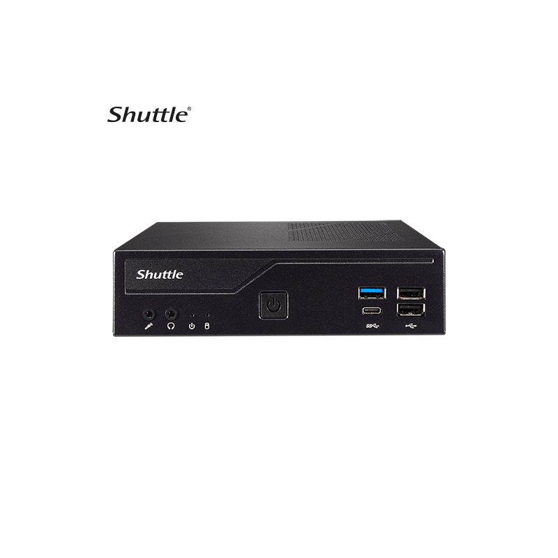 Shuttle DH610 V2 Slim Mini PC 1L Barebone - Intel 12th/13th/14th Gen , 2xDDR5 (max96g), 2.5' HDD/SSD bay, 2xLAN (1G & 2.5G), 2xR