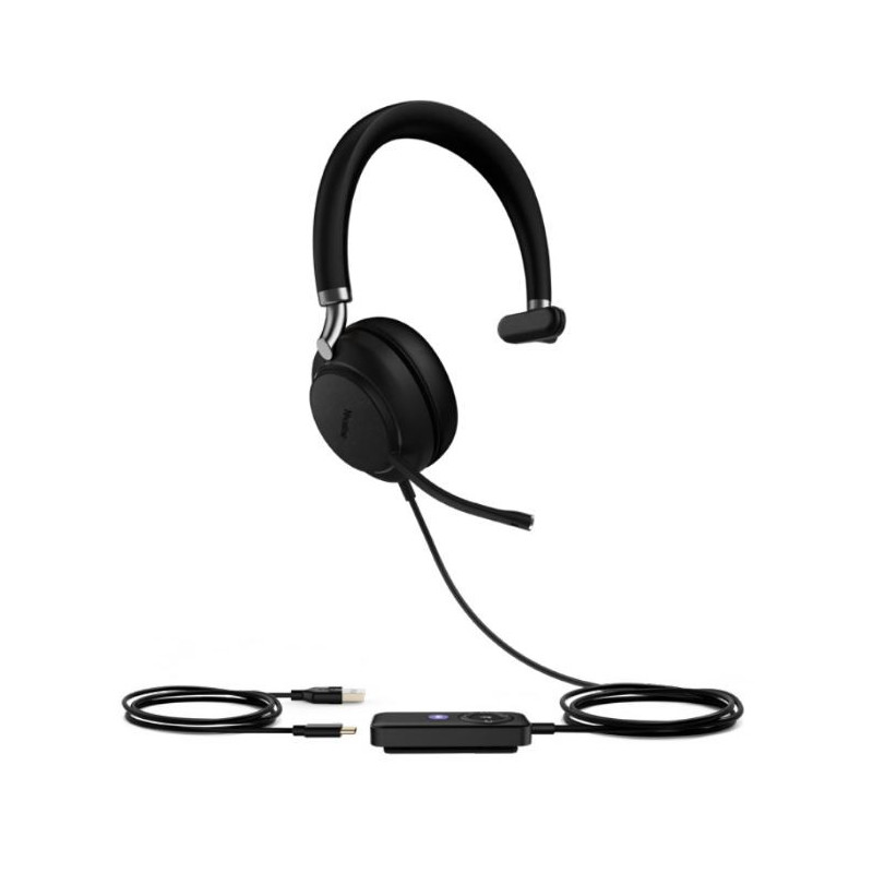 Yealink UH38 Mono Mode USB and Bluetooth Headset, USB-A,Teams Call Controller with Built-In Battery Dual Noise-Canceling Mics, B