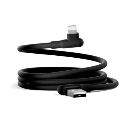 Cygnett DriveSync Right Angled Silicone Lightning to USB-A Cable (0.7M) - (CY5667CCACB), 2.4A/12W, 480Mbps, Drive & Sync, 2 Year