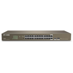 IP-COM (G1024F) 24GE + 2SFP Gigabit Unmanaged Switch, 6kv lightning protection