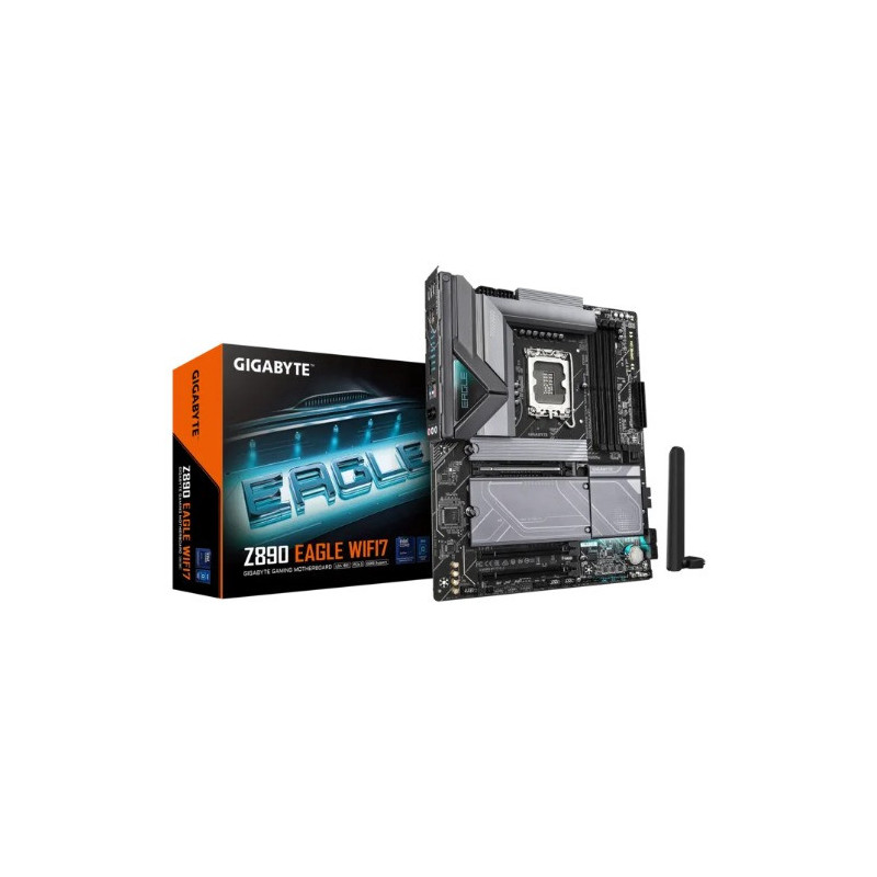 Gigabyte Z890 EAGLE WIFI7 P Intel LGA 1851 ATX Motherboard, 4x DDR5 ~256GB, 3x PCI-E x16, 4x M.2, 4x SATA, 5x USB 3.2, 1x USB-C,