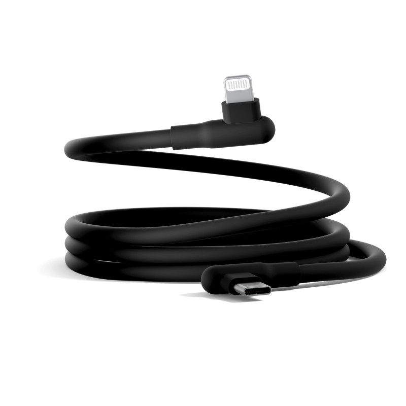 Cygnett DriveSync Right Angled Silicone Lightning to USB-C Cable (0.7M) - (CY5668CCACB), 3A/30W, 480Mbps, Drive & Sync, 2 Years 