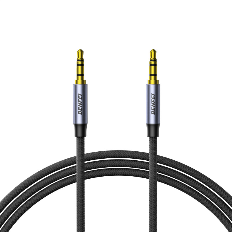 BENFEI 427GY 5M 3.5mm TRRS Male to Male Audio Cable, 4-Pole Stereo Mic Aux Cable, Nylon Braided Headphone Jack Cord