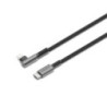 Cygnett Unite Right-Angle Lightning to USB C Cable (1M) - Black (CY5102PCCCL), 30W, Double Braided, 480Mbps Transfer, Fast Charg