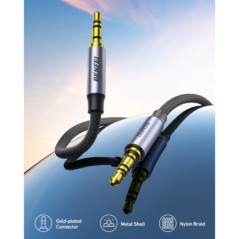 BENFEI 427GY 3M 3.5mm TRRS Male to Male Audio Cable, 4-Pole Stereo Mic Aux Cable, Nylon Braided Headphone Jack Cord