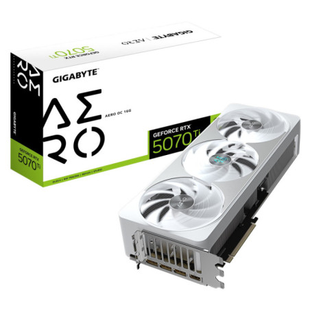 Gigabyte GeForce RTXâ¢ 5070 Ti AERO OC 16G, 2588 MHz, CUDA 8960, 28 Gbps, GDDR7, 256 bit, PCI-E 5.0, PSU 750W, DisplayPort 2.1b