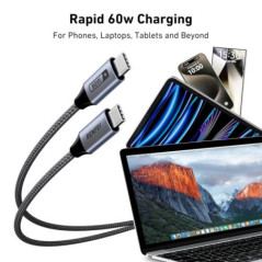 BENFEI 000382GY-4P USB C Fast Charging 60W Cable, 4-Pack(3.3ft/1M x 2 + /6.6ft/2M x 2) Nylon Braided Cable for I-phone 15/16/17 