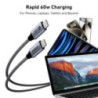 BENFEI 000382GY-4P USB C Fast Charging 60W Cable, 4-Pack(3.3ft/1M x 2 + /6.6ft/2M x 2) Nylon Braided Cable for I-phone 15/16/17 