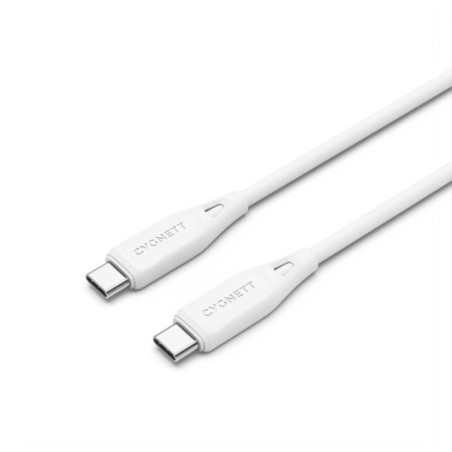 Cygnett Essentials USB-C to USB-C (2.0) Cable (1M) - White (CY4692PCTYC), 3A/60W, 480Mbps, Turbo Charge, Best for Laptop, 2 Year