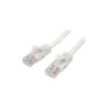 STARTECH 50CM WHITE CAT5E/ CAT 5 SNAGLESS ETHERNET PATCH CABLE 0.5 M