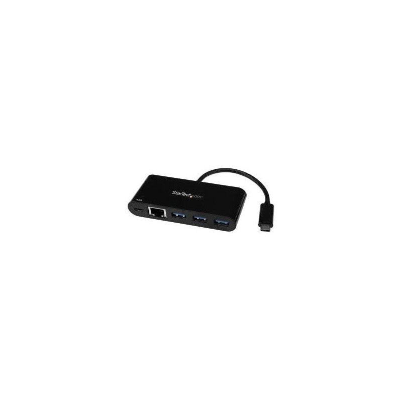 STARTECH 3 PORT USB-C HUB, USB-C(1), USB(3), RJ45, 60W PD, 2YR