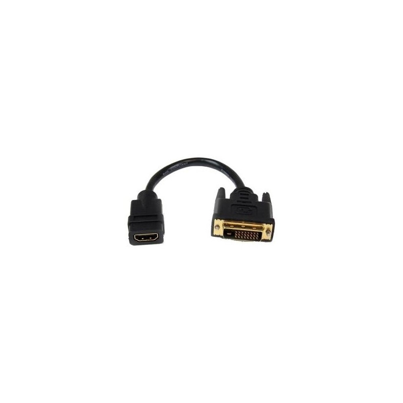 STARTECH 0.2M HDMI TO DVI-D ADAPTER CABLE, F TO M, BLACK, LTW