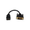 STARTECH 0.2M HDMI TO DVI-D ADAPTER CABLE, F TO M, BLACK, LTW