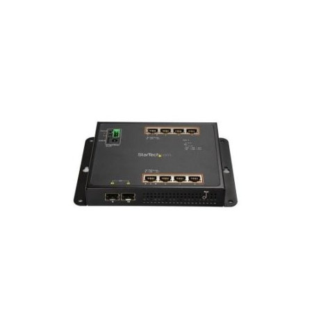STARTECH INDUSTRIAL 8PORT GIGABIT POE+ SWITCH W/2 SFP SLOTS 30W MANAGED 2YR