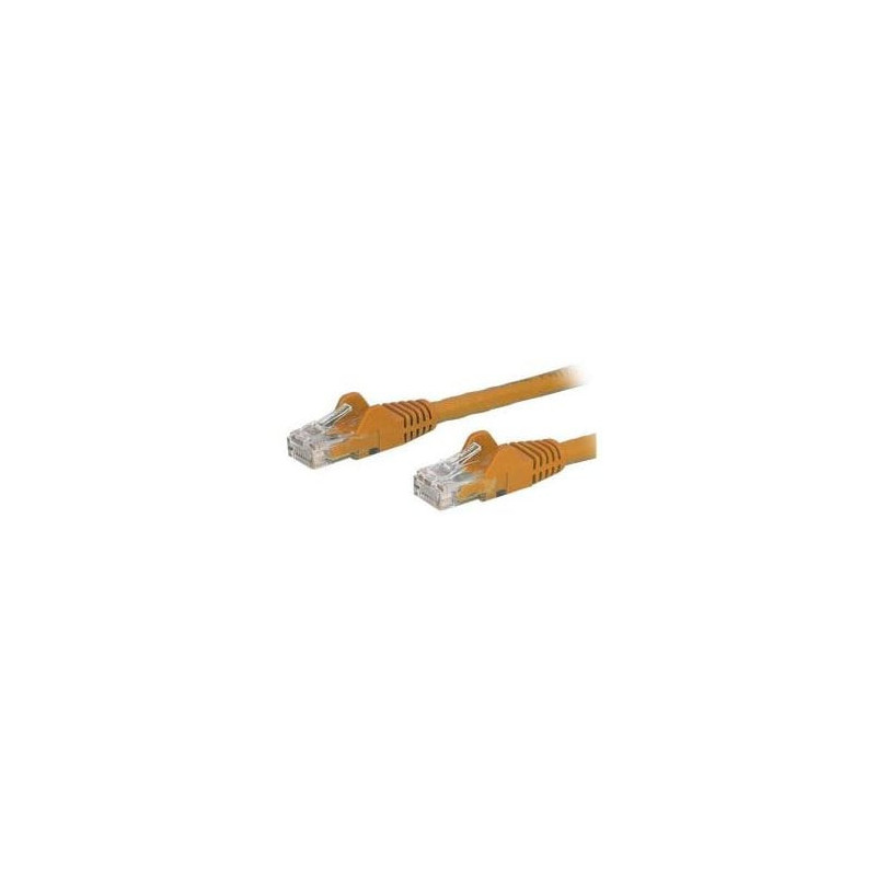 STARTECH 0.5M CAT6 ETHERNET CABLE ORANGE 650MHZ SNAGLESS PATCH CORD LTW