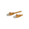 STARTECH 0.5M CAT6 ETHERNET CABLE ORANGE 650MHZ SNAGLESS PATCH CORD LTW