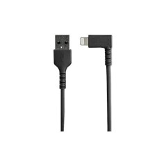 STARTECH 2M USB-A TO LIGHTNING CHARGE/SYNC CABLE, RIGHT ANGLED, DURABLE, MFi, BLACK, 2