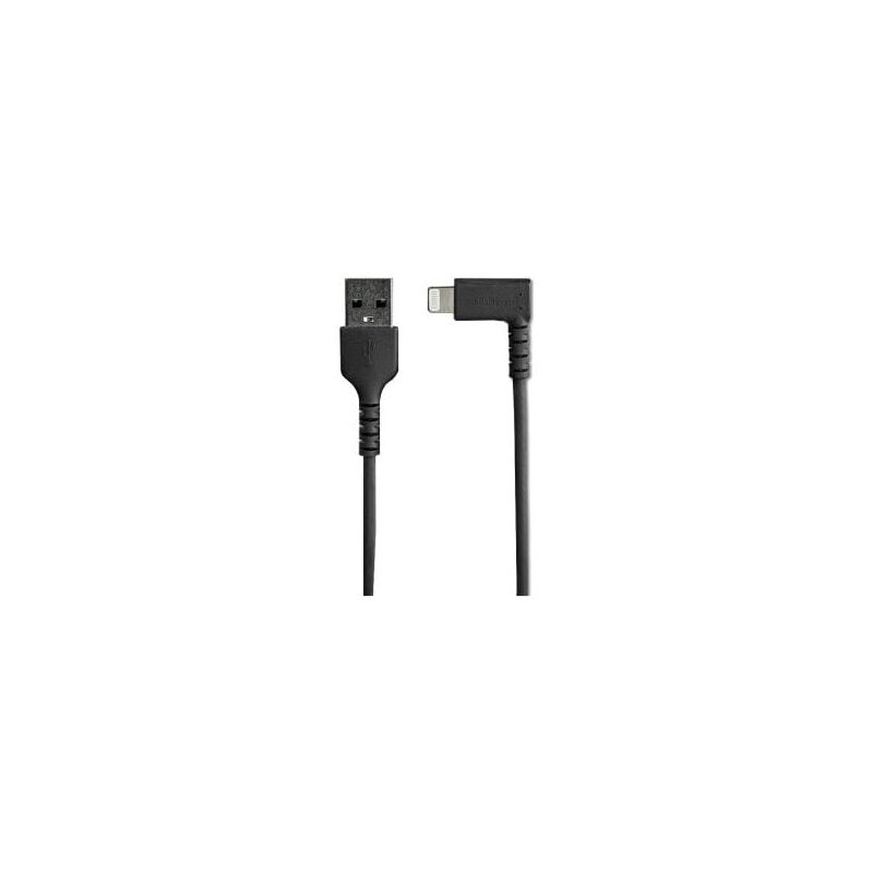 STARTECH 2M USB-A TO LIGHTNING CHARGE/SYNC CABLE, RIGHT ANGLED, DURABLE, MFi, BLACK, 2