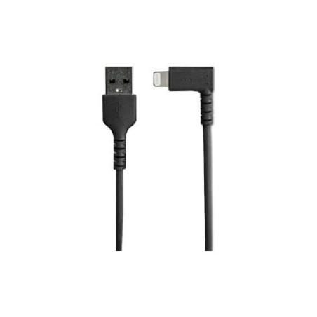 STARTECH 2M USB-A TO LIGHTNING CHARGE/SYNC CABLE, RIGHT ANGLED, DURABLE, MFi, BLACK, 2