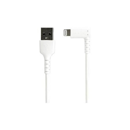 STARTECH 2M USB-A TO LIGHTNING CHARGE/SYNC CABLE, RIGHT ANGLED, DURABLE, MFi, WHITE, 2