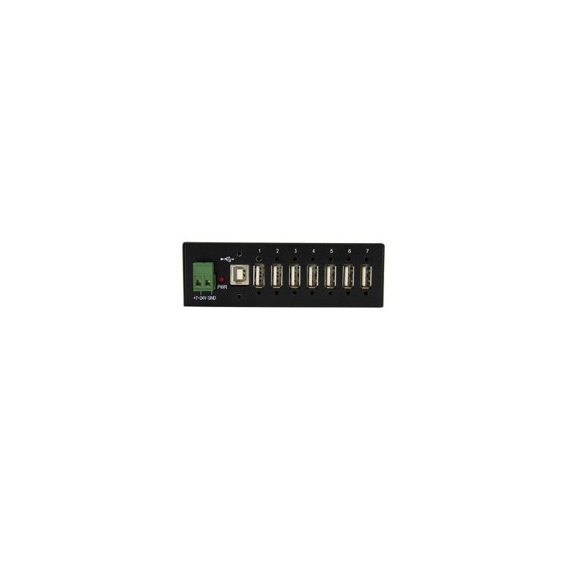 STARTECH 7 PORT USB2.0 HUB, INDUSTRIAL, METAL, ESD & SURGE PROTECTION, MOUNT, 2YR