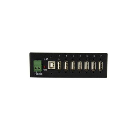 STARTECH 7 PORT USB2.0 HUB, INDUSTRIAL, METAL, ESD & SURGE PROTECTION, MOUNT, 2YR