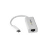 STARTECH USB-C 3.0 TO GbE ADAPTER, TB3 COMPATIBLE, WHITE, 2YR