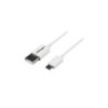STARTECH 1M USB2.0 A TO MICRO USB2.0 B CABLE, M/M, WHITE, LTW