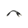 STARTECH 3.5MM STEREO SPLITTER CABLE, 4-POSITION TO 2X 3-POSITION, F TO M, LTW