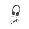 HP POLY BLACKWIRE 3325 MS , STEREO USB-C CORDED HEADSET, 3.5MM INC USB-A ADAPTOR