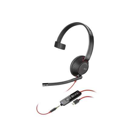 HP POLY BLACKWIRE C5210 UC MONO USB-C CORDED HEADSET,3.5MM INC USB-A ADAPTOR
