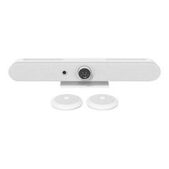 LOGITECH RALLY BAR MINI ALL IN ONE 4K ULTRA HD VIDEO BAR,BUILTIN SPKR &MIC,WHITE-2YR WTY