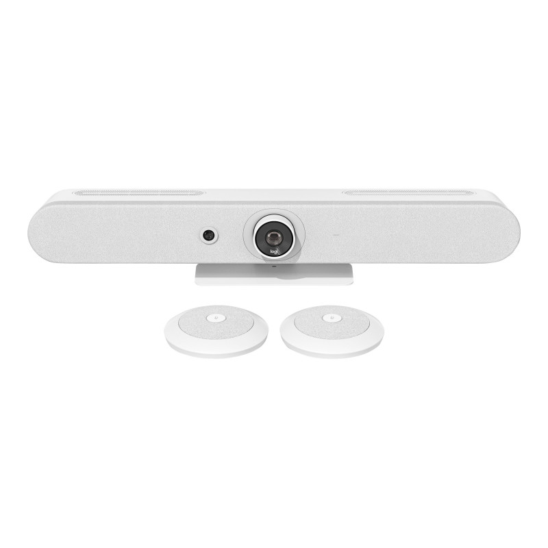 LOGITECH RALLY BAR MINI ALL IN ONE 4K ULTRA HD VIDEO BAR,BUILTIN SPKR &MIC,WHITE-2YR WTY