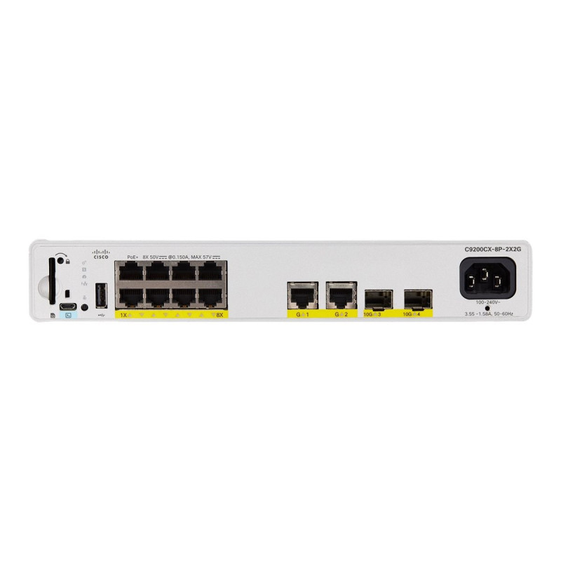 Catalyst 9000 Compact Switch 8 port PoE+, 240W, Essentials