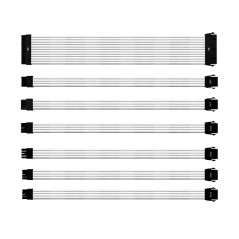 COOLER MASTER WHITE SLEEVED COLORED EXTENSION CABLE KIT, 30CM LENGTH, PVC SLEEVING, 16AWG