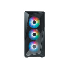 COOLER MASTER CMP520, ATX, 3X ARGB FANS WITH MESH GEODE FRONT PANEL, FULL BLACK COATING &