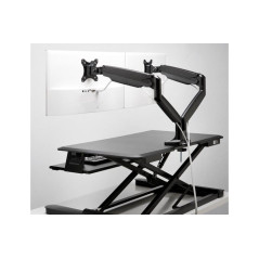 KENSINGTON DUAL MONITOR ARM, UP TO 32" & 9KG, H/ADJ, VESA 75x75, 100x100 - BLACK